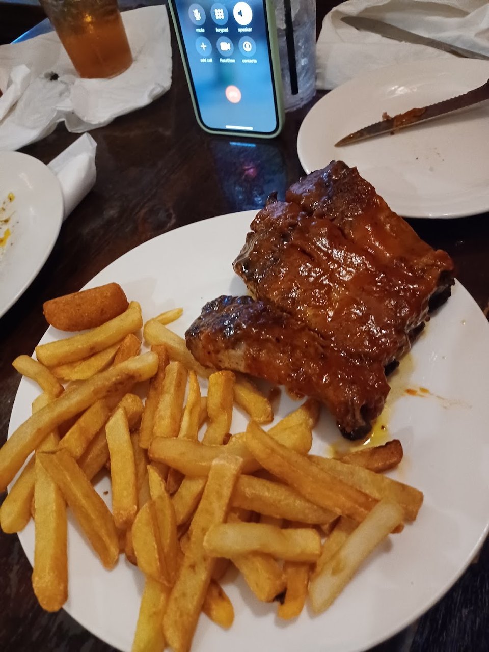 Barbecue Ribs and French Fries